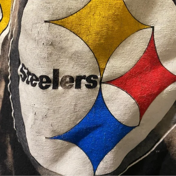 Men’s Large NFL Pittsburgh Steelers Vintage True Fan Upcycled Bleached Tank - Picture 9 of 13